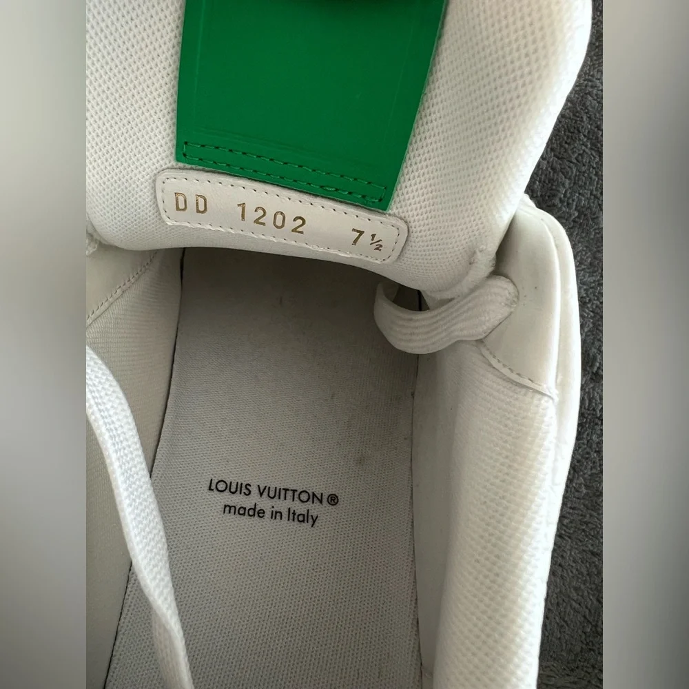 Louis Vuitton White and Green Athletic Shoes - Picture 8 of 12